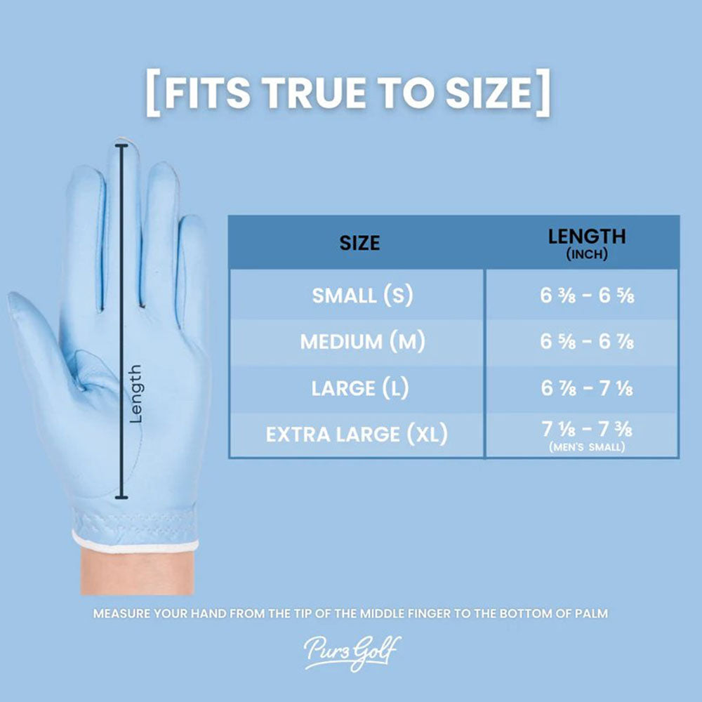 PUR3 Sky - Ladies Premium Cabretta Leather - 2 Pack (Blue and White)