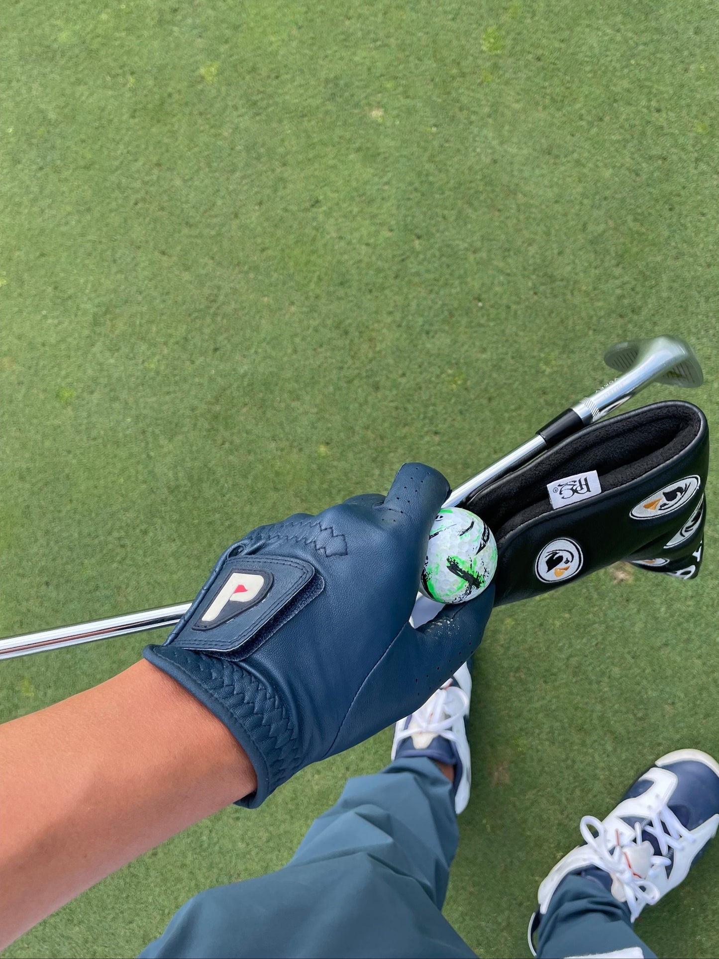 Individual - Premium Cabretta Leather Navy Blue Golf Gloves