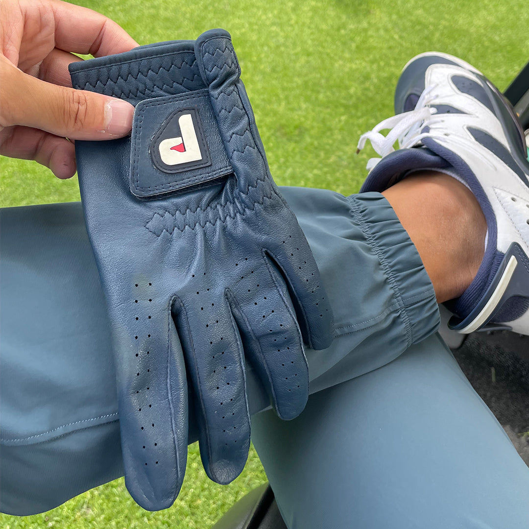 Using-Blue-Cabretta-Leather-Gloves