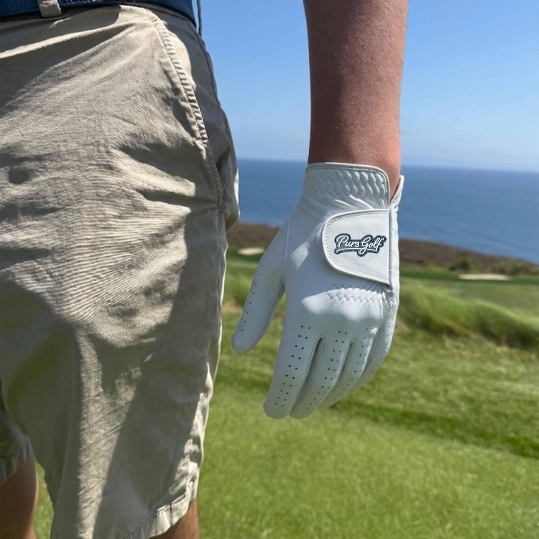 PUR3 3 Pack Men's Golf Gloves | Premium Cabretta Leather Glove - Super Soft Feel - Ball Marker Included