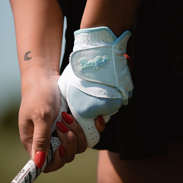 2 Pack Premium Cabretta Leather Tour Fusion Flex Glove - Carolina Blue Mesh