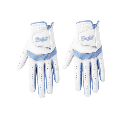 2 Pack Premium Cabretta Leather Tour Fusion Flex Glove - Carolina Blue Mesh