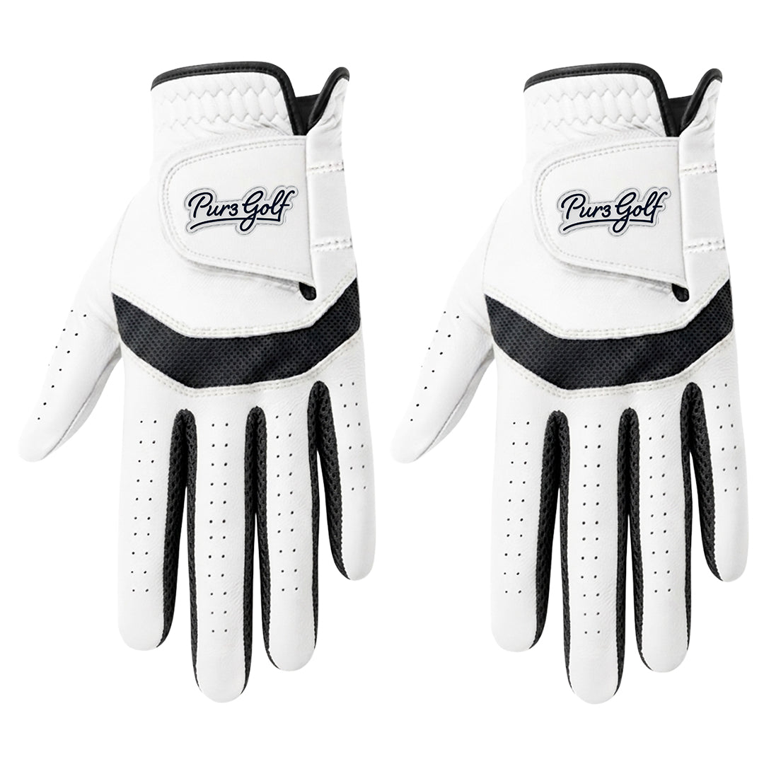 Tour Fusion Flex Glove - Cabretta Leather with Black Mesh - 2 Pack