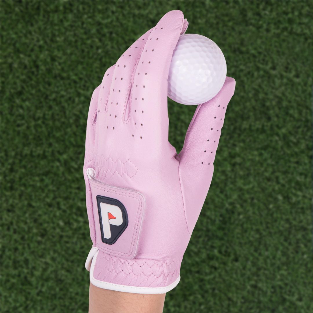 Ladies (2-Pack Pink and White) Cabretta Leather Performance Golf Gloves