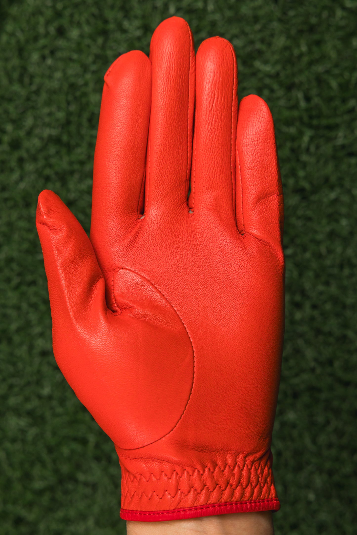 Gloves - Genuine Cabretta Leather Golf Gloves - Coral Red