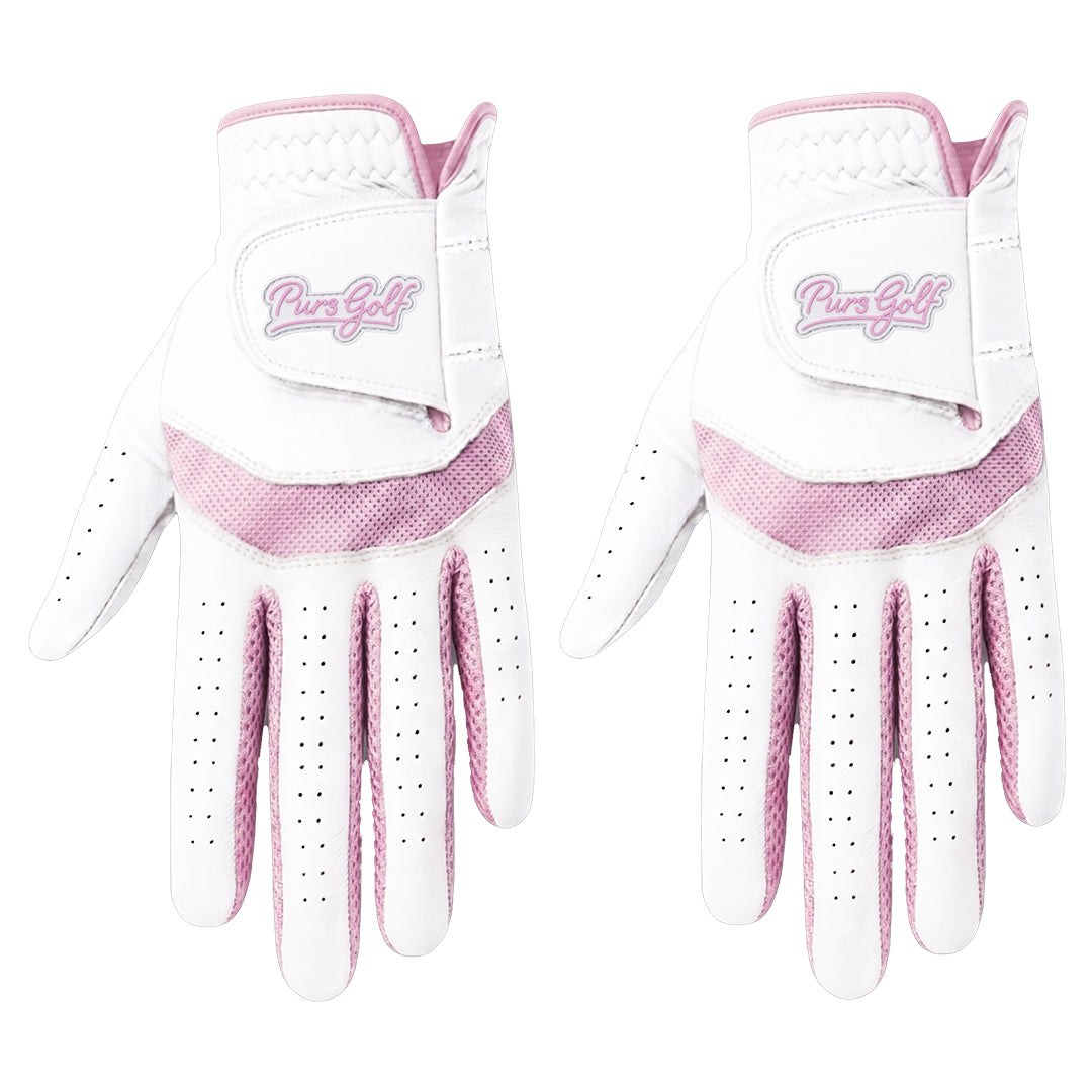 Tour Fusion Flex Glove - Cabretta Leather with Pink Mesh - 2 Pack