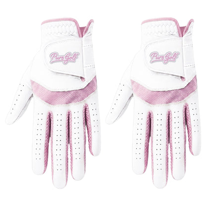 Tour Fusion Flex Glove - Cabretta Leather with Pink Mesh - 2 Pack