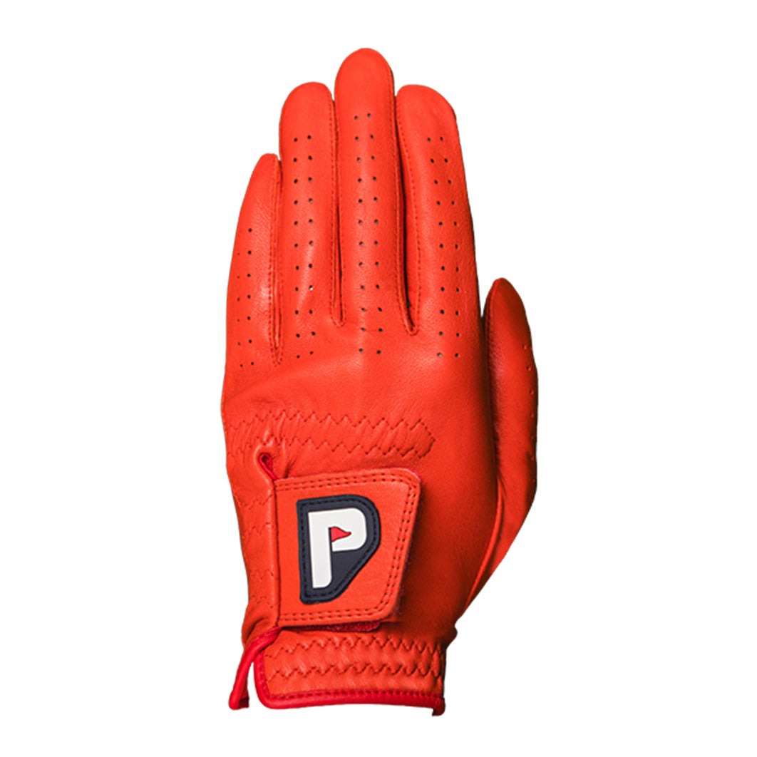 Gloves - Genuine Cabretta Leather Golf Gloves - Coral Red