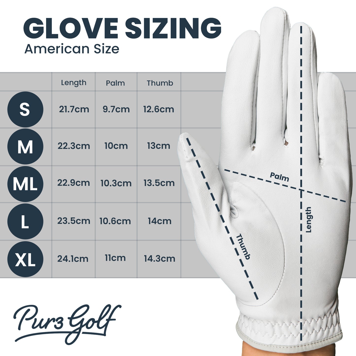 Gloves - Genuine Cabretta Leather Golf Gloves - Pearl White