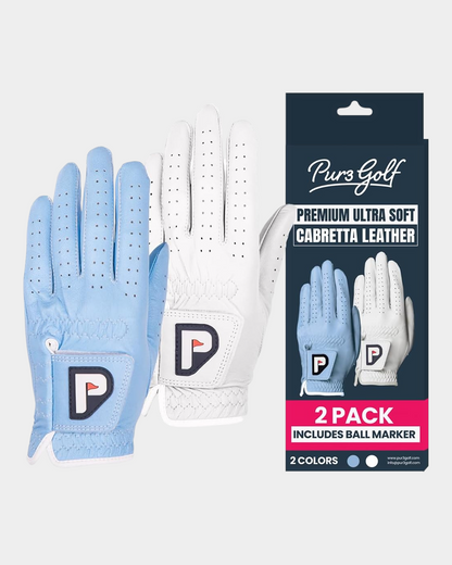 PUR3 Sky Cabretta Leather Golf Gloves 2 Pack | PUR3 Golf
